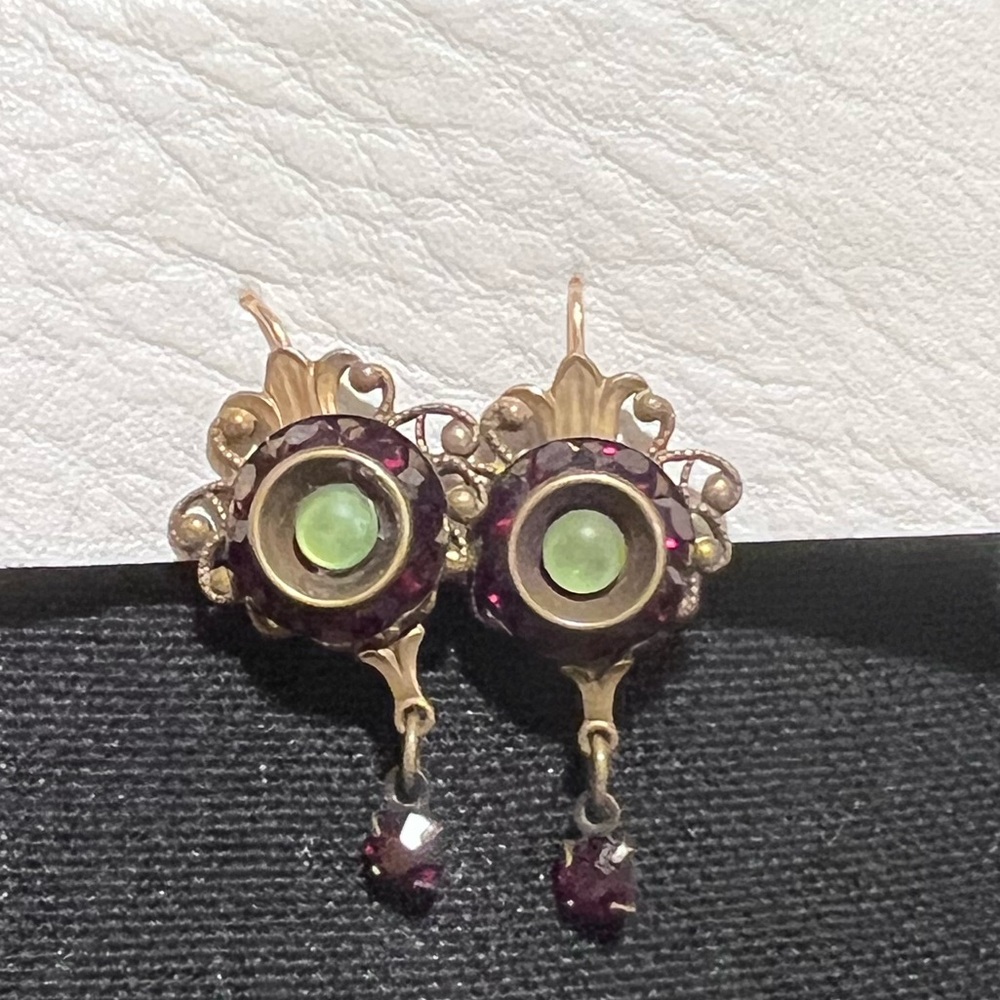 Vintage Signed Sorrelli Bronze Tone Multicolor Stones Stud Post Earrings